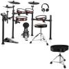imageDonner DED200 MAX Electronic Drum Set with Industry Standard Mesh Heads bundle with Donner Heavy Duty Drum Throne Motorcycle Style Drum Seat Widened Chair with Upgraded Materials