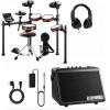 imageDonner DED2002026 Electric Drum Kit Bundle with DDA20 20W Electric Drum Amplifier Electronic Drum Set with Throne Headphone and Drumsticks Wireless Keyboard Speaker