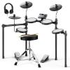 imageDonner DED70L Electronic Drum Set with LED Light Up Quiet Mesh Drum Pads amp 9 Cymbals 150 Sounds 15 Drum Kits USB MIDI TypeC Charging 2 Pedal Throne Headphones Sticks Melodics LessonsBlack