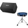 imageDonner Electric Drum AMP 80Watt Wireless Electronic Drum Amplifier Professional DDA80 with Donner Heavy Duty Drum Throne Motorcycle Style Drum Stool with Velvet Surface Blue