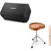 imageDonner Electric Drum AMP 80Watt Wireless Electronic Drum Amplifier Professional DDA80 with Donner Saddle Drum Throne Height Adjustable Padded Seat Drum Stool Brown