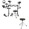 imageElectric Drums Donner DED200 LITE Electronic Drum Kit for Beginner with 450 Sounds and Donner Drum Throne Set with Padded Seat Height Adjustable Drum Stools