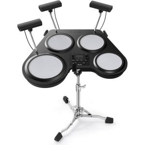 imageDonner Beat Go Electronic Drum Set Bundle with Snare Drum Stand Portable Compact Electric Drum Kit with Drumstick and Backpack for Beginners with Trainning Lessons 180 Voices 30 Demos