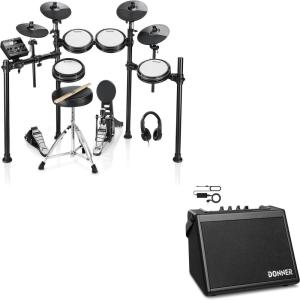 imageDonner DED200X 4 Cymbals Electronic Drum Set And Electric Drum AMP 20Watt