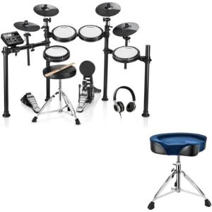 imageDonner DED200X Electronic Drum Set Electric Drum Kit with Quiet Mesh Drum Pads