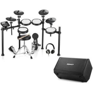 imageDonner DED200X Electronic Drum Set with Quiet Mesh Drum Pads Bundles with Donner Electric Drum AMP 80Watt Wireless Electronic Drum Amplifier Professional DDA80