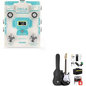 imageDonner DST100B 39 Inch Electric Guitar Beginner KitCircle Looper Pedal Drum Machine