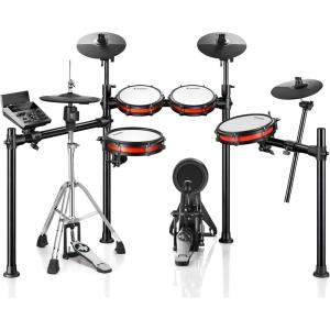 imageDonner Electric Drum Set DED200 Pro Electronic Drum Kit with Standalone HiHat DualZone 10 Inch Mesh Snare and Independent Kick Drum for Advanced Drummer 5 Pads 4 Cymbals
