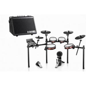 imageDonner Mini Electric Drum Amp 20W Wireless Electronic Drum Amplifier Keyboard Speaker DDA20 amp DED300X Electronic Drum Set Electric Drum Kit with 10 Quiet Mesh Drum Pad 12 Crash Cymbals