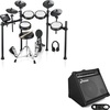 image:imageDonner DED200X Electronic Drum Set Electric Drum Kit with Quiet Mesh Drum Pads and Donner Electric Drum AMP 35Watt with Aux in and Wireless Audio Connection