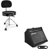 image:imageDonner Drum Throne with Backrest Hydraulic Height Adjustable Motorcycle Style for Adults Electric Drum AMP 35Watt Electronic Drum Amplifier with Aux in and Wireless Audio Connection