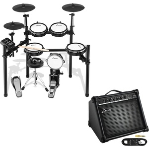image:imageDonner DED200 Electric Drum Sets with Quiet Mesh Drum Pads Bundle with Donner Electric Drum AMP 35Watt Electronic Drum Amplifier DDA35 Keyboard Speaker with Aux in and Wireless Audio Connection
