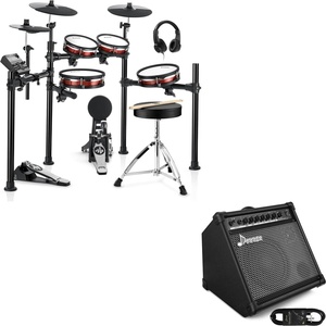 image:imageDonner DED200 MAX Electronic Drum Set with Industry Standard Mesh Heads and Donner Electric Drum AMP 35Watt with Aux in and Wireless Audio Connection