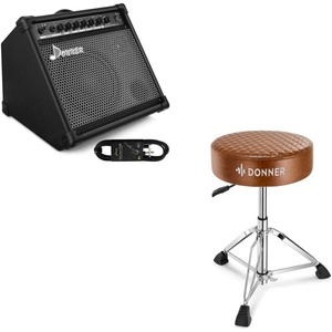 image:imageDonner Electric Drum AMP 35Watt Electronic Drum Amplifier with Aux in and Wireless Audio Connection and Donner Drum Throne with Adjustable Padded Thickened AntiSlip and Doublebraced Feet