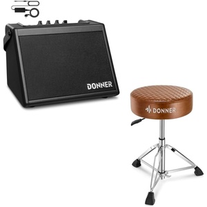 image:imageDonner Mini Electric Drum Amp 20W Wireless Portable for Home Practice and Donner Drum Throne Seat DT150 Round Style Adjustable Padded Thickened Drum Stool