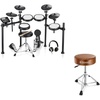 image:imageDonner DED200X Electronic Drum Set Electric Drum Kit with Quiet Mesh Drum Pads and Donner Drum Throne Seat DT150 Adjustable Padded Thickened Hydraulic Drum Stool