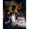 image:imageDONNER HUSH X LIVE Electric Guitar with Detachable Speaker Headless Travel Guitar Builtin Amp Modeling amp Effects Bluetooth Practice Guitar Kit with Gig Bag BlackWhite