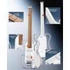 image:imageDONNER HUSH X LIVE Electric Guitar with Detachable Speaker Headless Travel Guitar Builtin Amp Modeling amp Effects Bluetooth Practice Guitar Kit with Gig Bag BlackWhite