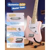 image:imageDonner 30 Inch Kids Electric Guitar Kit Short Scale Starter Pack for Boys Girls Toddler Mini Amp Strap Picks Single Coil Clear Sound Small Hands Safe Toy Musical Gift DJM100 BluePink