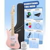 image:imageDonner 30 Inch Kids Electric Guitar Kit Short Scale Starter Pack for Boys Girls Toddler Mini Amp Strap Picks Single Coil Clear Sound Small Hands Safe Toy Musical Gift DJM100 BluePink