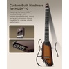 image:imageDonner HUSH C NylonString Travel Guitar Acoustic Electric Portable and UltraLight Guitar Kit for Quiet Practice with Headphone Jack Builtin Tuner Detachable Stand amp Gig Bag SunburstSunburst