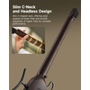 image:imageDonner HUSH C NylonString Travel Guitar Acoustic Electric Portable and UltraLight Guitar Kit for Quiet Practice with Headphone Jack Builtin Tuner Detachable Stand amp Gig Bag SunburstSunburst
