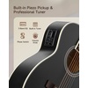 image:imageDonner Voyager Acoustic Electric Guitar Kit JF Cutaway 34 Guitar with Builtin Pickup amp Tuner 3Band EQ Portable Travel Guitar Bundle with Gig Bag Capo Strap for BeginnersMatte BlackMatte Black