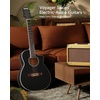 image:imageDonner Voyager Acoustic Electric Guitar Kit JF Cutaway 34 Guitar with Builtin Pickup amp Tuner 3Band EQ Portable Travel Guitar Bundle with Gig Bag Capo Strap for BeginnersMatte BlackMatte Black