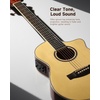 image:imageDonner Voyager Acoustic Electric Guitar Kit JF Cutaway 34 Guitar with Builtin Pickup amp Tuner 3Band EQ Portable Travel Guitar Bundle with Gig Bag Capo Strap for BeginnersMatte BlackGloss Natural Wood