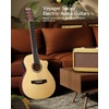image:imageDonner Voyager Acoustic Electric Guitar Kit JF Cutaway 34 Guitar with Builtin Pickup amp Tuner 3Band EQ Portable Travel Guitar Bundle with Gig Bag Capo Strap for BeginnersMatte BlackGloss Natural Wood