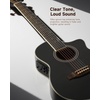 image:imageDonner Voyager Acoustic Electric Guitar Kit JF Cutaway 34 Guitar with Builtin Pickup amp Tuner 3Band EQ Portable Travel Guitar Bundle with Gig Bag Capo Strap for BeginnersMatte BlackMatte Black