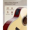 image:imageDonner Voyager Acoustic Electric Guitar Kit JF Cutaway 34 Guitar with Builtin Pickup amp Tuner 3Band EQ Portable Travel Guitar Bundle with Gig Bag Capo Strap for BeginnersMatte BlackGloss Natural Wood