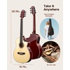 image:imageDonner Voyager Acoustic Electric Guitar Kit JF Cutaway 34 Guitar with Builtin Pickup amp Tuner 3Band EQ Portable Travel Guitar Bundle with Gig Bag Capo Strap for BeginnersMatte BlackGloss Natural Wood