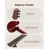 image:imageDonner Voyager Acoustic Electric Guitar Kit JF Cutaway 34 Guitar with Builtin Pickup amp Tuner 3Band EQ Portable Travel Guitar Bundle with Gig Bag Capo Strap for BeginnersMatte BlackGloss Natural Wood
