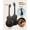 image:imageDonner Voyager Acoustic Electric Guitar Kit JF Cutaway 34 Guitar with Builtin Pickup amp Tuner 3Band EQ Portable Travel Guitar Bundle with Gig Bag Capo Strap for BeginnersMatte BlackMatte Black