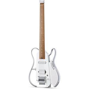 image:imageDONNER HUSH X LIVE Electric Guitar with Detachable Speaker Headless Travel Guitar Builtin Amp Modeling amp Effects Bluetooth Practice Guitar Kit with Gig Bag BlackWhite