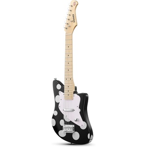 image:imageDonner 30 Inch Kids Electric Guitar Kit Short Scale Starter Pack for Boys Girls Toddler Mini Amp Strap Picks Single Coil Clear Sound Small Hands Safe Toy Musical Gift DJM100 BluePolka Dot