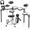 image:imageDonner Electric Drum Set for Beginners Electronic Drum Kit with Quiet Mesh Pads Bluetooth Drumsticks Throne 5 Pads 3 Cymbals Digital Drum DED1002026