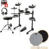 image:imageDonner DED80 Electronic Drum Set with 4 Quiet Mesh Pads 180 Sounds Bundle with Drum Practice Pad 8 Inches 5A Drumsticks Included