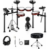 image:imageDonner DED200 Pro Electric Drum Set with 12 Standalone HiHat Advanced Electronic Drum Kit Bundle with MH1 Wired Monitoring Headphone and DT200 Thickened Memory Saddle Drum Throne